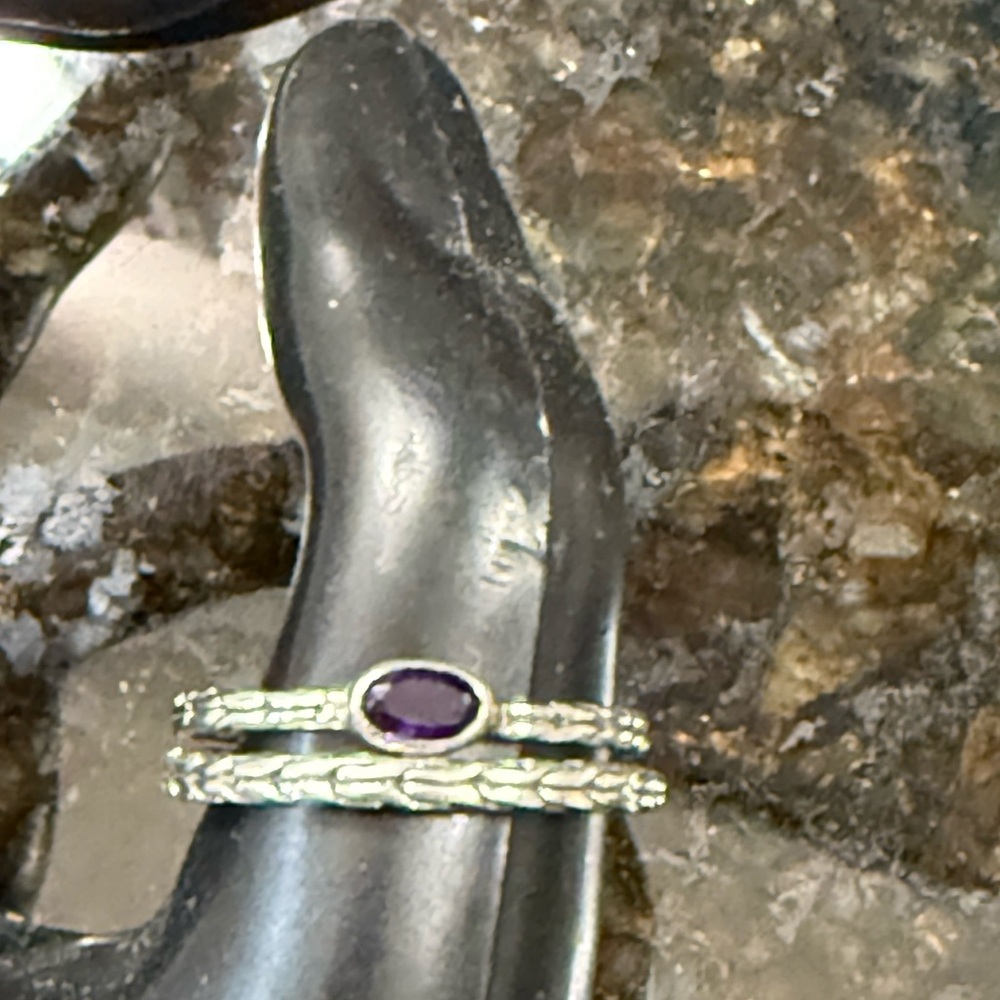 Two .925 Silver Braided Band Rings - Picture 2 of 4
